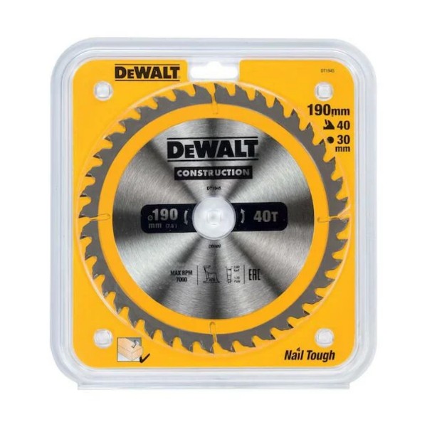 Dewalt DT1945 Testere Bıçağı 190*30 mm 40 diş