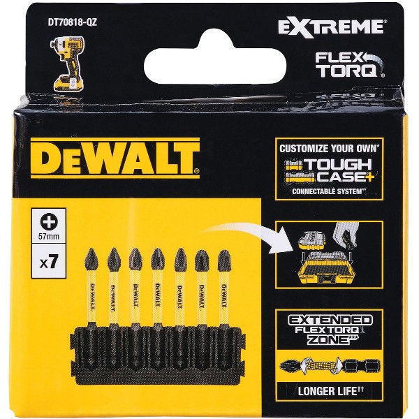 Dewalt DT70818-QZ Flextorq 7 Parça 57 mm Phillips Vidalama Uç Seti